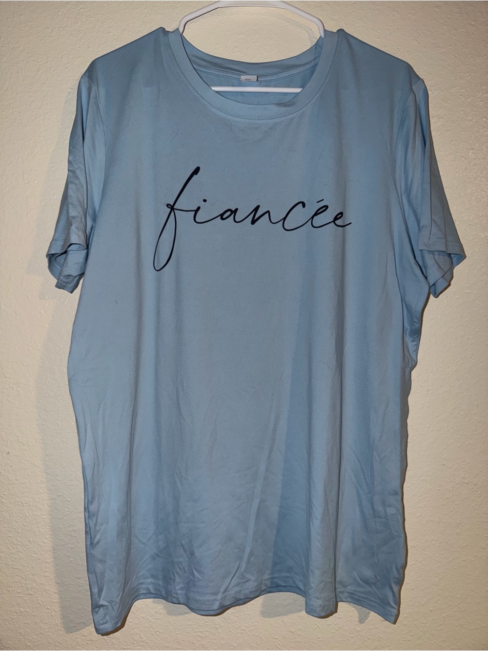 Ultra soft Fiancée Script Graphic Tee - Light Blue Women’s Shirt